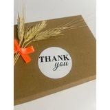 Butik Sosyetik Thank You Siyah Yazılı Yuvarlak Yapışkanlı Etiket 4 x 4 cm 120 Adet