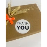 Butik Sosyetik Thank You Siyah Yazılı Yuvarlak Yapışkanlı Etiket 5 x 5 cm 100 Adet
