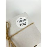 Butik Sosyetik Thank You Yazılı 40 mm Yapışkanlı Stciker Etiket 120 Adet - Beyaz - 4 cm