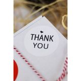 Butik Sosyetik Thank You Yazılı Beyaz 40 mm Yuvarlak Yapışkanlı Sticker Etiket 120 Adet - 40 x 40 mm