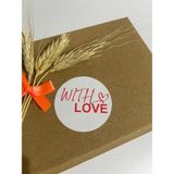 Butik Sosyetik With Love Kırmızı Yazılı Kalpli Yuvarlak Yapışkanlı Etiket 4 x 4 cm 120 Adet