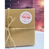 Butik Sosyetik Yerli Sermaye Türk Malı Yazılı Yuvarlak Yapışkanlı Etiket 4 x 4 cm 120 Adet