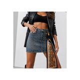 Butik Taşlı denim etek