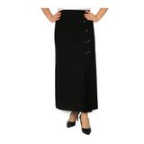 Butik Tesettür Büyük Beden Deri Detaylı Astarlı Pileli Portoriko Anne Eteği