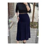 Butik Tesettür Büyük Beden Fişekli Astarlı Portoriko Kloş Anne Eteği Urun Boy 95 Cm