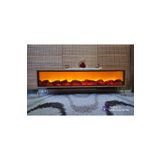 Butik Tv Sehpası Full Şömineli ahşap renk METAL AYAKLI 170cm Bluetootlu Ses Sistemi 3 Farklı Yanma MDF