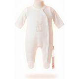 Butik Unisex Model %100 Pamuklu Organik Kumaş Prematüre Bebek Tulumu - Beyaz