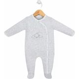 Butik Unisex Model %100 Pamuklu Organik Kumaş Prematüre Bebek Tulumu - Gri - 3