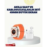 Butik Watch 9 Max Akıllı Saat Kulaklık Seti Sağlık Takipli 45 mm Geniş Ekran