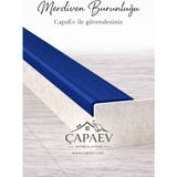 Butik Yıldız Çapa Ev Pvc Merdiven Burunluğu Oluklu Kaymayı Önleyici Pvc Merdiven Burunluğu - Mavi