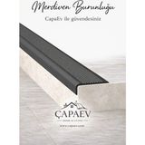 Butik Yıldız Çapa ev Pvc Merdiven Burunluğu Oluklu Kaymayı Önleyici Pvc Merdiven Burunluğu - Siyah