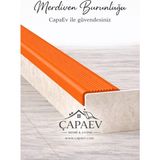 Butik Yıldız Çapa Ev Pvc Merdiven Burunluğu Oluklu Kaymayı Önleyici Pvc Merdiven Burunluğu - Turuncu