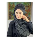 BUTİKAMBAR Saray Model Siyah Simli Yan Drapeli Şal