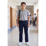 Butikayandon Erkek Çocuk Lacivert Gabardin Likralı Esnek Düz Kesim Boru Paça Okul Pantolonu (Orta-Lise)