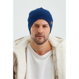 Butikgiz Erkek Açık Lacivert Termal %100 Pamuklu Soft 2 Stil 1 Arada Bere Premium Cuts Serisi