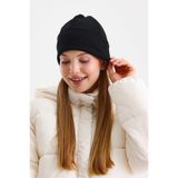 Butikgiz Kadın Siyah Termal %100 Pamuklu Soft Bere Sultan Style Serisi (2 farklı görünüm bir arada)