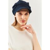 Butikgiz Lacivert Kadın 4 Mevsim Pamuklu, Ultra Yumuşak Hafif, Terletmez, Tarz, Trend Kasket Vizyerli Penye Şapka - Standart