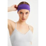 Butikgiz Mor Kadın Pamuklu Penye, Kaymaz, Terletmez, Ultra Hafif, Spor Saç Bandı Bandana - Standart