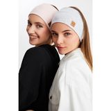 Butikgiz Pudra-Melanj 2'li Pamuklu Kaşkorse, Kaymaz, Terletmez, Ultra Hafif, Spor Saç Bandı Bandana Buff - Renkli
