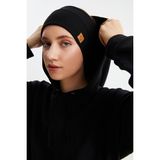 Butikgiz Siyah Kadın Pamuklu Termal, Kaymaz, Terletmez, Ultra Hafif, Spor Saç Bandı Bandana - Standart - All Black