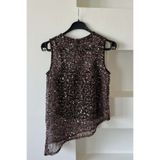 butikhola Zr Acı Kahve Pullu File Bluz