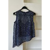 butikhola Zr Lacivert Pullu File Bluz
