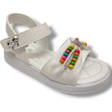 Butiqe 1809-25 Boncuk Taşli Anatomik Kız Çocuk Sandalet 31-35 - Krem
