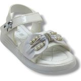 Butiqe 1809-26 Simli Boncuk Taşli Anatomik Kız Çocuk Sandalet 26-30 - Beyaz