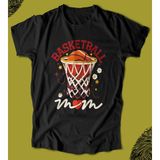 Butişört 'basketball Mom - Basketbol - Nba - Comics' Baskılı 'regular-Fit' Unisex Tişört - 0-Siyah - XL