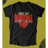 Butişört 'basketbol - Game Day - Oyun Günü - Nba' Baskılı 'regular-Fit' Unisex Tişört - 0-Siyah