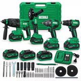 Butools Profesyonel 21V 4'Lü Akülü Set – Kırıcı Delici Hilti, 125 Mm Taşlama, Somun Sıkma Ve 13 Mm Darbeli Matkap