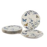 Butterfly Lovers Porselen Servis Tabağı, Kelebek Desenli, 27 cm, 6'lı Set