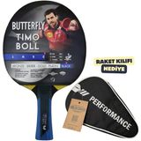 Butterfly Timo Boll Black Masa Tenisi Raketi Ittf Onaylı - Raket Kılıflı - Beyaz