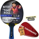 Butterfly Timo Boll Black Masa Tenisi Raketi Ittf Onaylı - Raket Kılıflı - Kırmızı