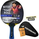 Butterfly Timo Boll Black Masa Tenisi Raketi Ittf Onaylı - Raket Kılıflı - Siyah