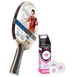 Butterfly Timo Boll Platin Masa Tenisi Raketi + 3*** ITTF R40+ Masa Tenisi Topları | Masa Tenisi Raketi Seti | Profesyonel Masa Tenisi Seti