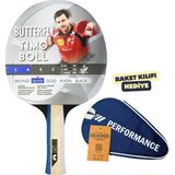 Butterfly Timo Boll Silver Masa Tenisi Raketi Ittf Onaylı - Raket Kılıflı - Mavi