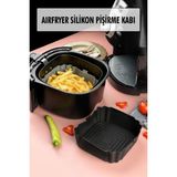 Bütün Airfryer Lere Uyumlu Siyah Silikon Pişirme Kabı - Çok Renkli