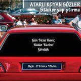 Butun Yuzleri Gorduk Atarli Ukala Turkce Sarki Anlamli Sozler - Cam Yazilari Sticker Etiket Yapistirma