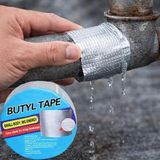 Butyl Tape Su Geçirmez Yalıtım Bandı Güçlü Yapışkanlı Alüminyum Kaplı Çatı Oluk Boru Tamir Bandı Sızdırmazlık Bandı Çatlak Kapama Izolasyon Su Kaçak Önleyici En 10CM (Gri - 2 Metre) - Standart
