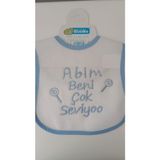 Buude My Baby Kumsal Su Geçirmez Abim Beni Çok Seviyor Baskılı Bebek Mama Önlüğü - 0 - 12 Ay - Mavi