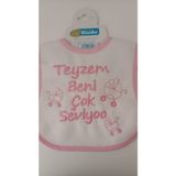 Buude My Baby Kumsal Su Geçirmez Teyzem Beni Çok Seviyor Baskılı Bebek Mama Önlüğü - 0 - 12 Ay - Pembe