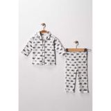 BUUFUU Bebek Yenidogan Çocuk Kiz Erkek Pamuklu Oyali Pijama Takımı Hediyelik Lacivert 2 YAŞ