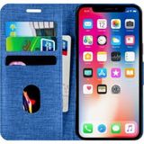 Buway Apple iPhone 11 Pro Max Kartvizitli Cüzdan Mavi Cep Telefonu Kılıfı