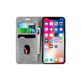 Buway Apple iPhone 12 Pro Max Kartvizitli Cüzdan Gri Cep Telefonu Kılıfı