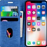 Buway Apple iPhone X Kartvizitli Cüzdan Mavi Cep Telefonu Kılıfı