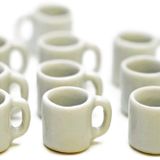 Buy Easy 10 Beyaz Gri Seramik Kahve Kupası Çay Fincanı Boyut 1 X 1,5 cm Bebek Evi Minyatürleri Gıda Mutfak Doktorasyon