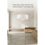 Buyolog Oval Lüks Avize Modern Yatak Odası Sarkık 30X22 cm Göz Yorlamayan Yumuşak Işık Pla - 1 - Beyaz