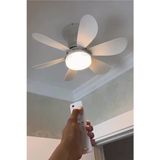 Büyük 30W Led Işıklı 52Cm Direk Duya Kolay Montajlı Uzaktan Kumandalı Sinek Kovucu Tavan Pervanesi Vantilatörü Aspiratörü