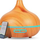 Büyük 500 mL Hava Nemlendirici Ultrasonik Ortam Nemlendirici Oda Nemlendirici Işıklı Buharlı Nemlendirici Ayarlanabilir Zamanlayıcılı Otomatik Kapanma Özelliği Nemlendirici Led Işıklı Buhar Makinesi (Açık Ahşap)